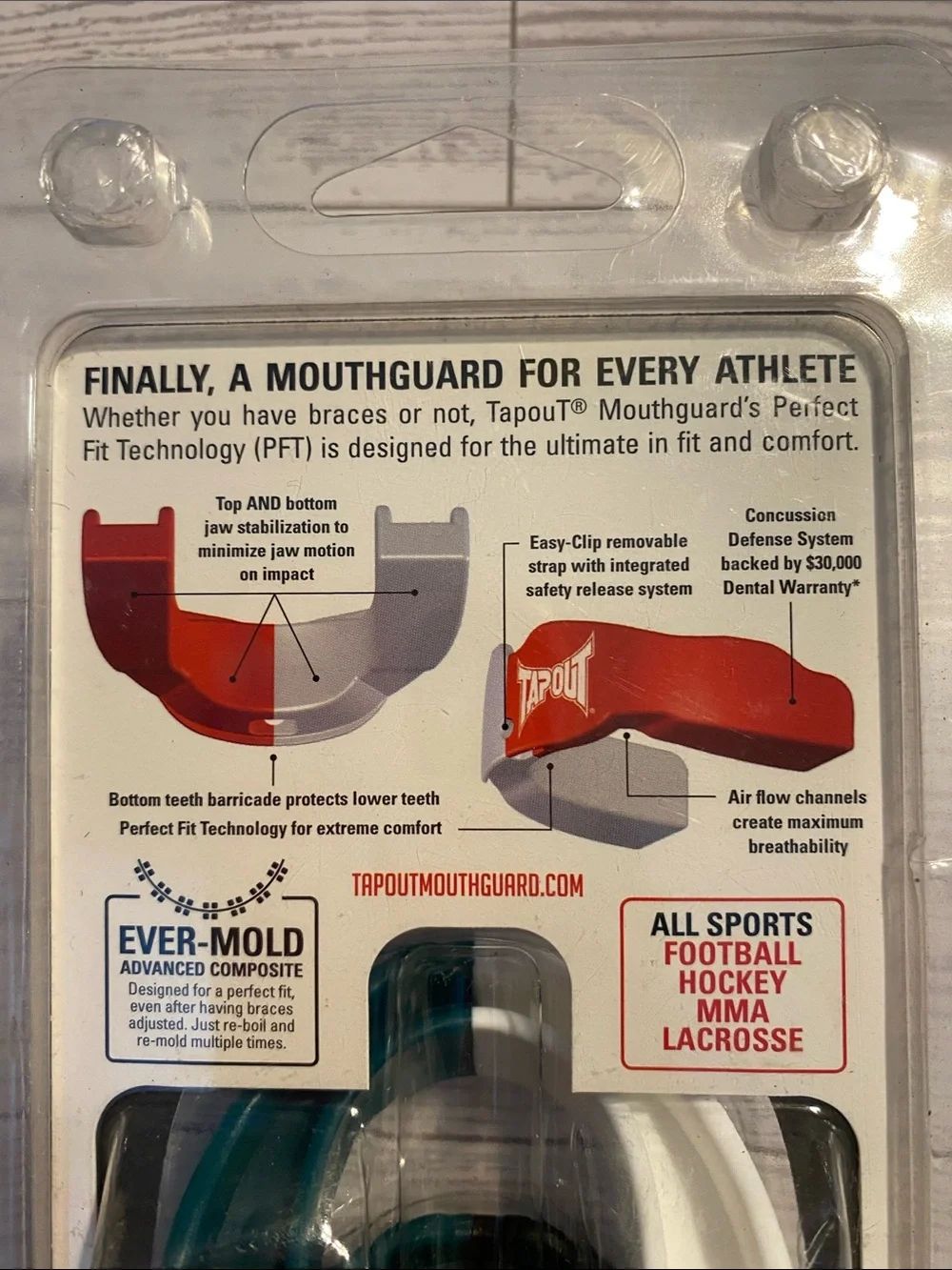 Tapout Adult 12 years + All sports Mouthguard Set with straps New